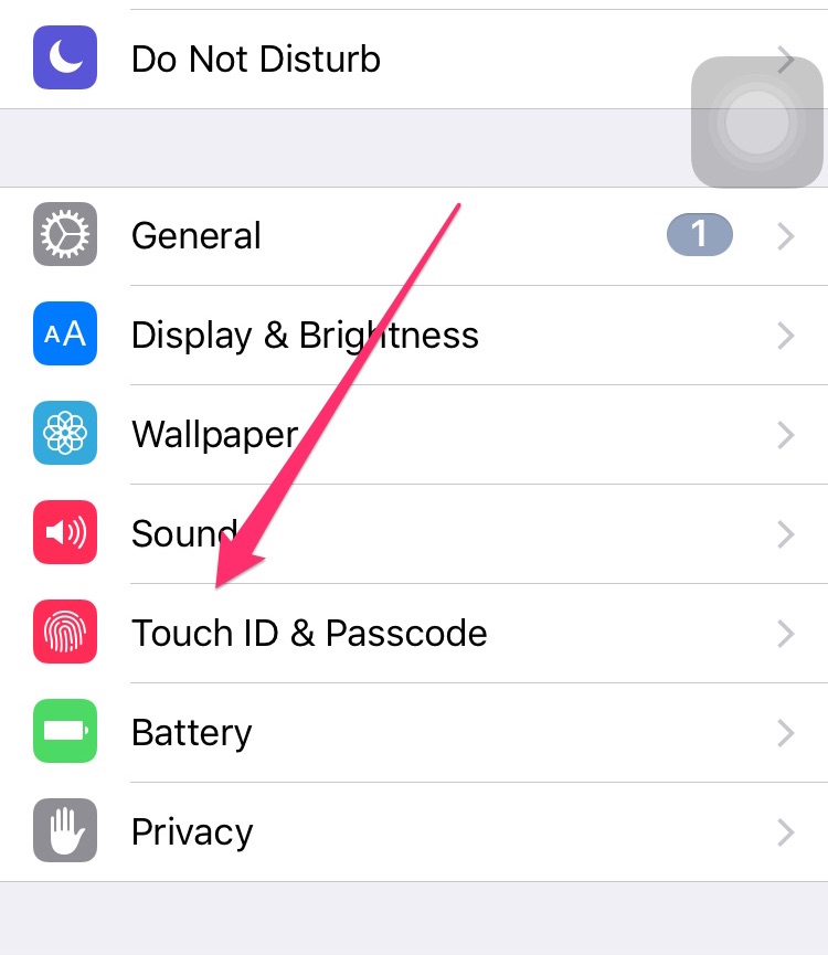 touch id & passcode settings