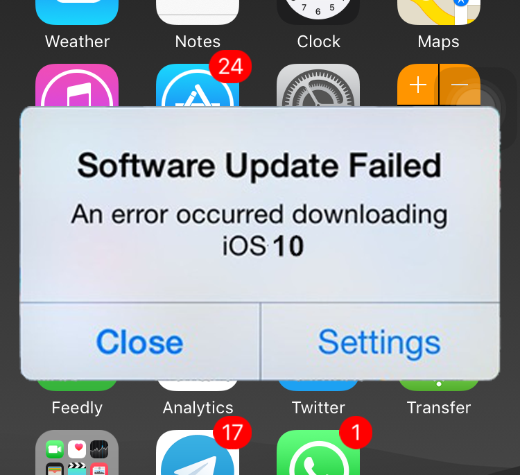 Fix iOS 10.3.2 Software Update Failed Error