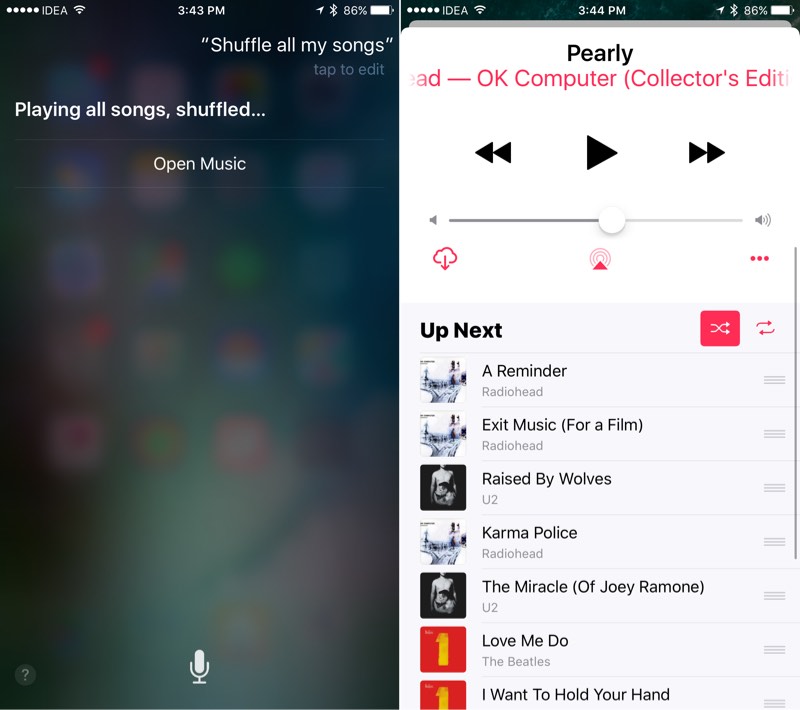 shuffle songs ios 10 music app 2