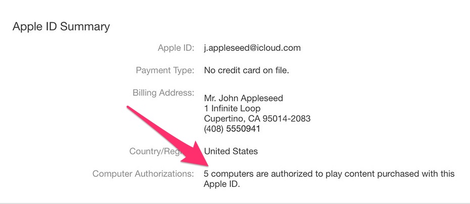 how to view computers authorized itunes