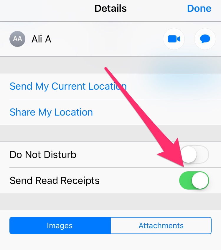 enable read receipts for specific conversation ios 10 imessage