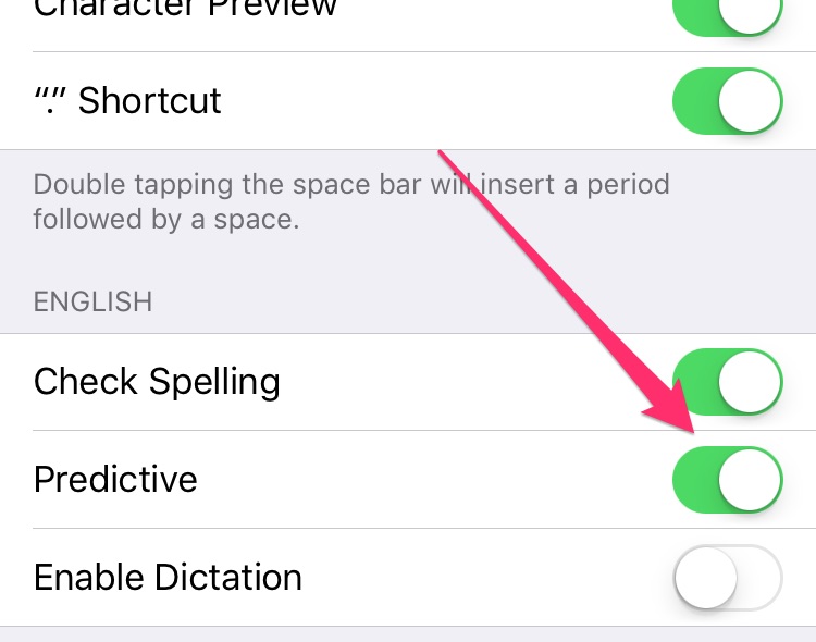 toggle predictive keyboard