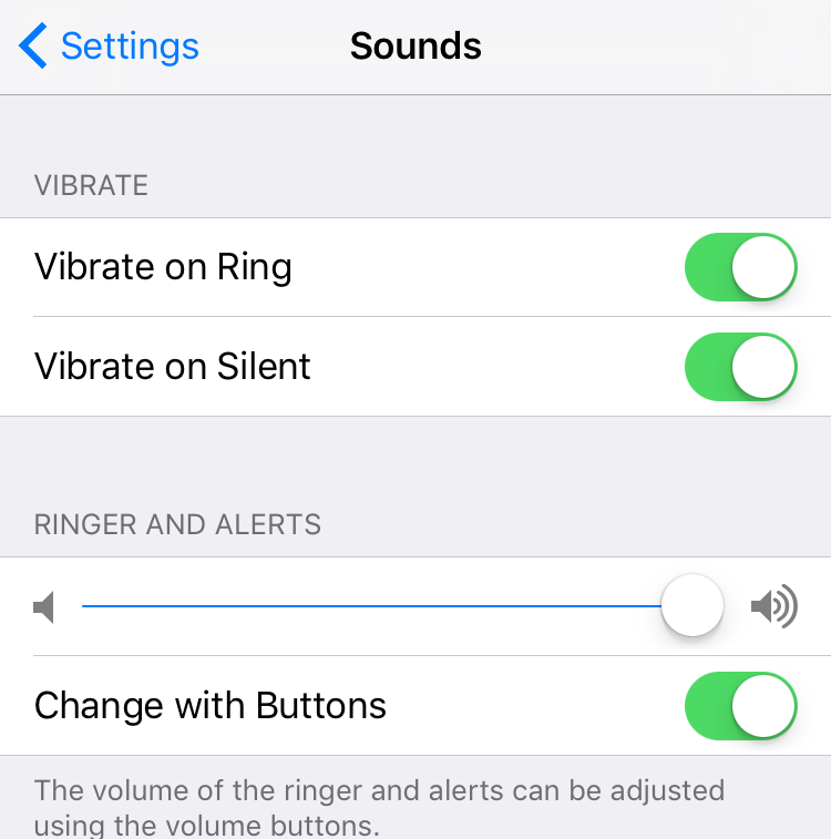 sounds settings ios