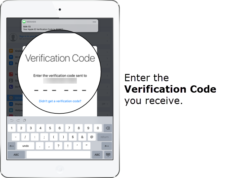 Enter the Verification Code you receive.