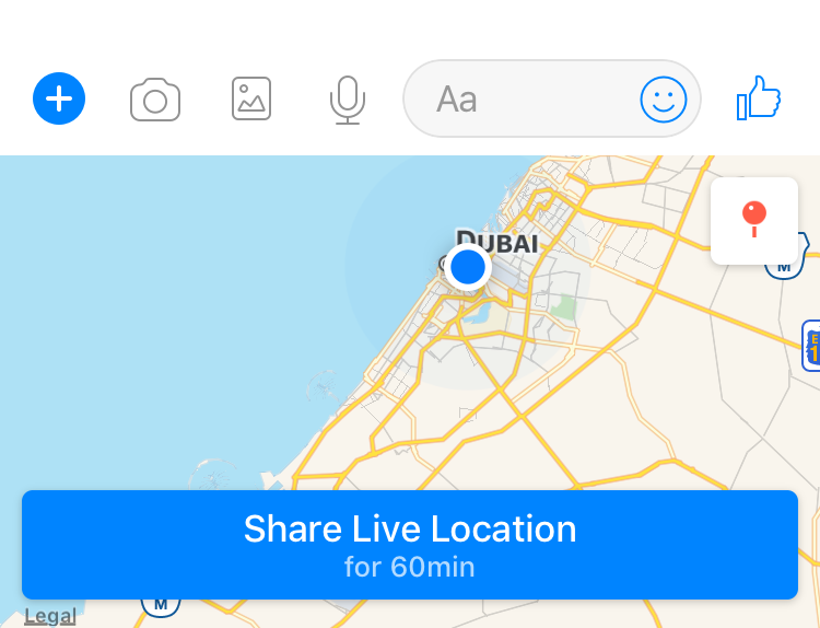 share live location facebook messenger