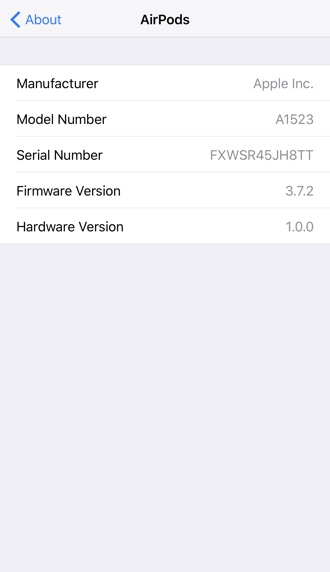 Check AirPods Firmware version