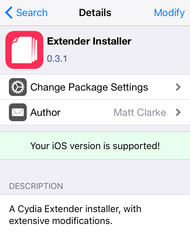 cydia extender - extender installer tweak