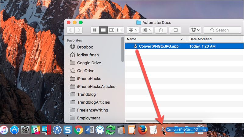 Drag the Automator app to the dock