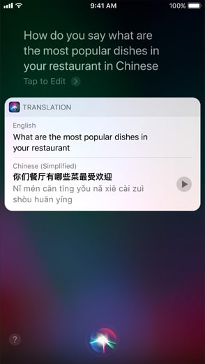 Siri translate