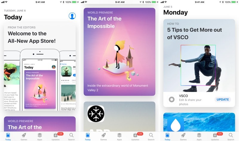 iOS 11 App Store redeisgn Today Tab