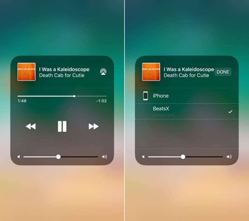 iOS 11 Control Center Now Playing