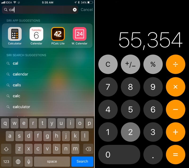 iOS 11 Calculator app and icon