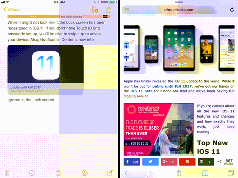 iOS 11 iPad App Switcher