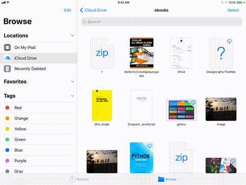 iOS 11 iPad Files App