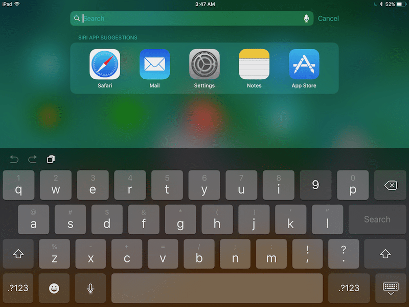 iOS 11 iPad QuickType Flick Keyboard