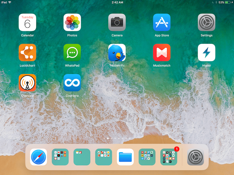 ios 11 iPad new Dock