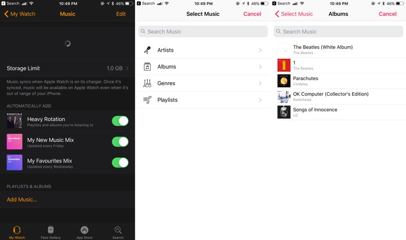 watchOS 4 Add Music to Apple Watch