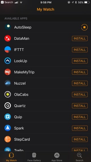 watchOS 4 Available Apps List