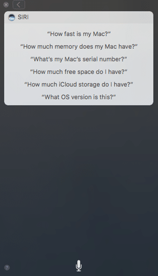 About My Mac Siri Commands