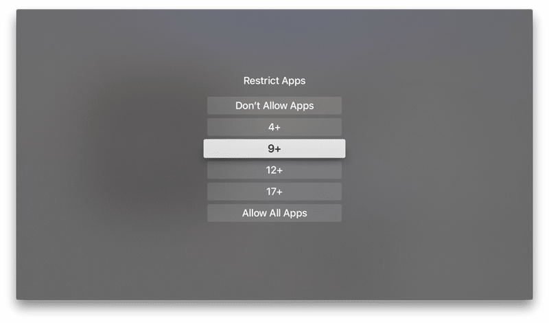 Apple TV Apps Restrictions