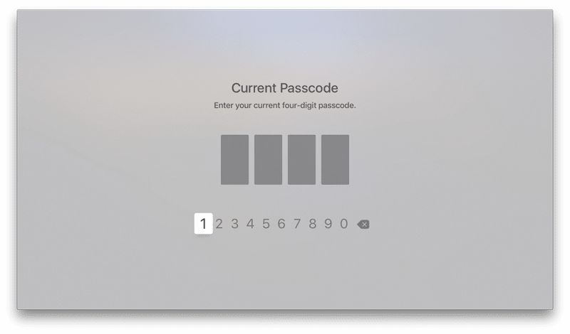 Apple TV Currrent Restrictions Passcode