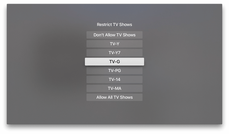 Apple TV Shows Restrictions