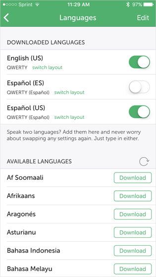 SwiftKey Keyboard Languages