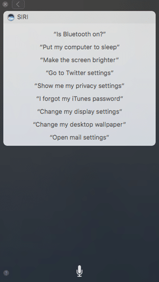 System Preferences Siri Commands