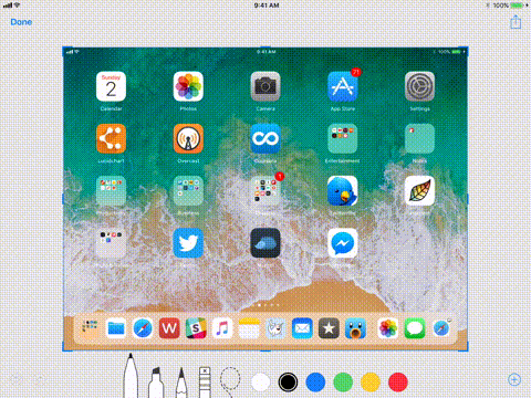 iOS 11 screenshot croping
