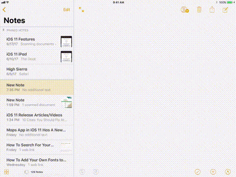 iOS 11 screenshot drag and drop