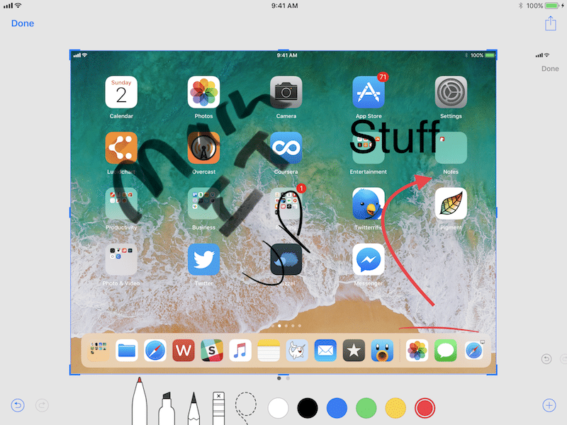 iOS 11 screenshot markup features 1