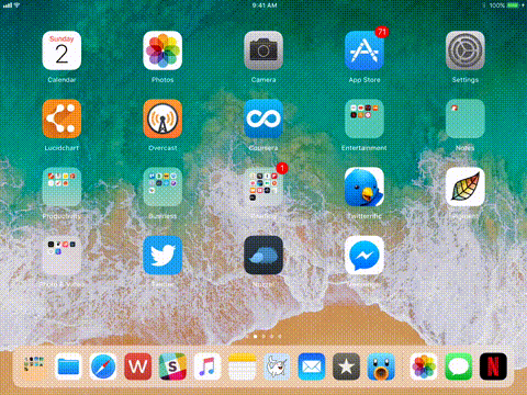iOS 11 screenshot stacked