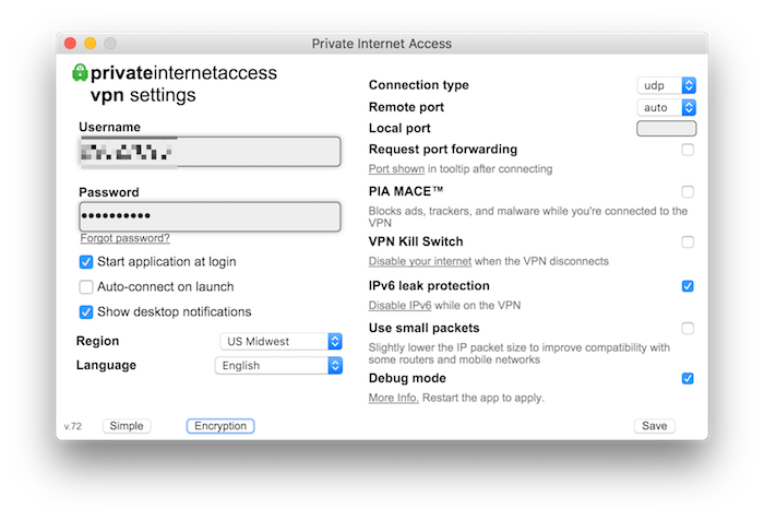 Private Internet Access Mac app 2