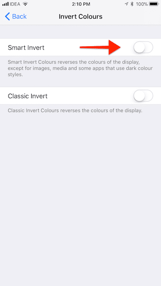 iOS 11 Secret Dark Mode Smart Invert 5