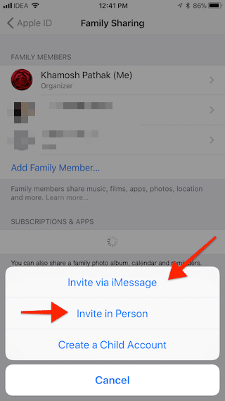 iOS 11 Share iCloud Storage With Family 14