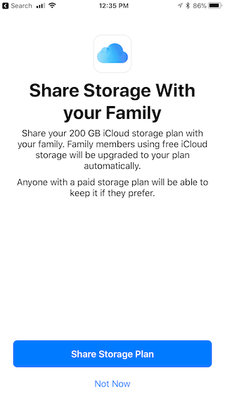 iOS 11 Share iCloud Storage With Family 8