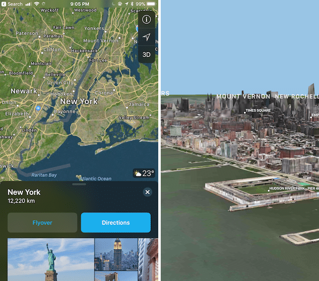 iOS 11 Apple Maps Flyover Mode AR-VR