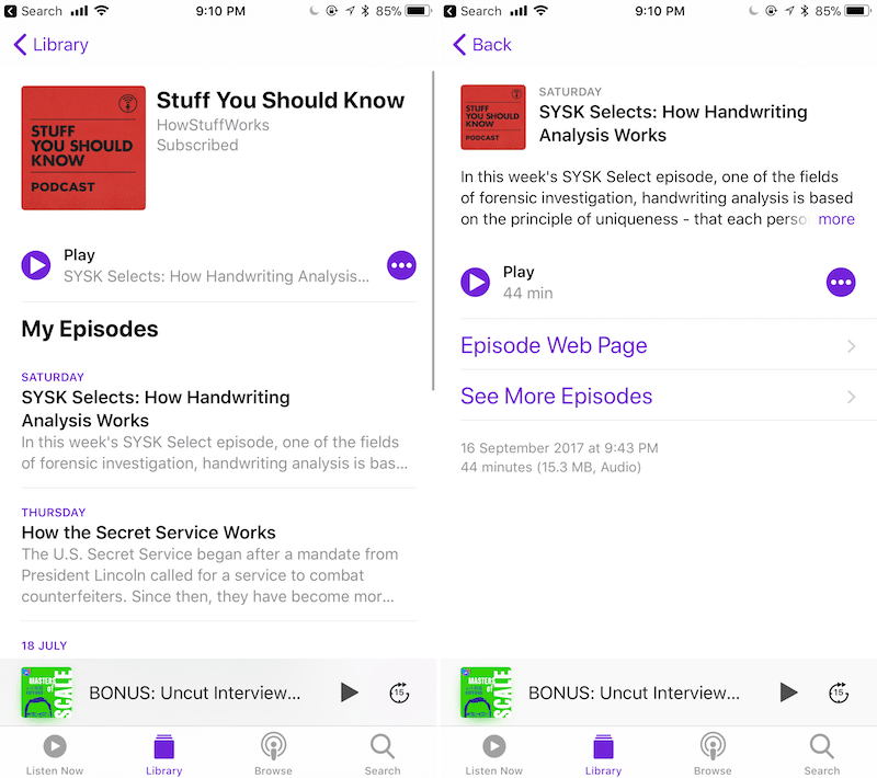 iOS 11 Apple Podcasts App 2