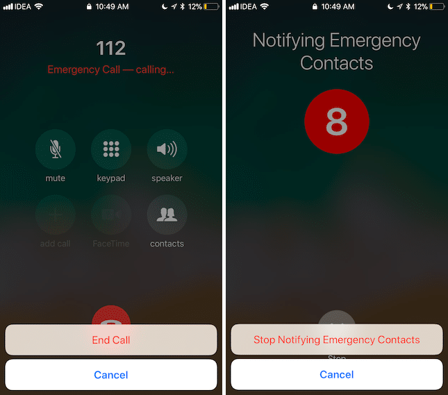 iOS 11 Emergency Services 1