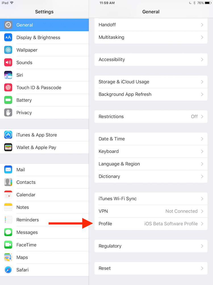 Not getting iOS 11.0.1 Update - Settings > Profile