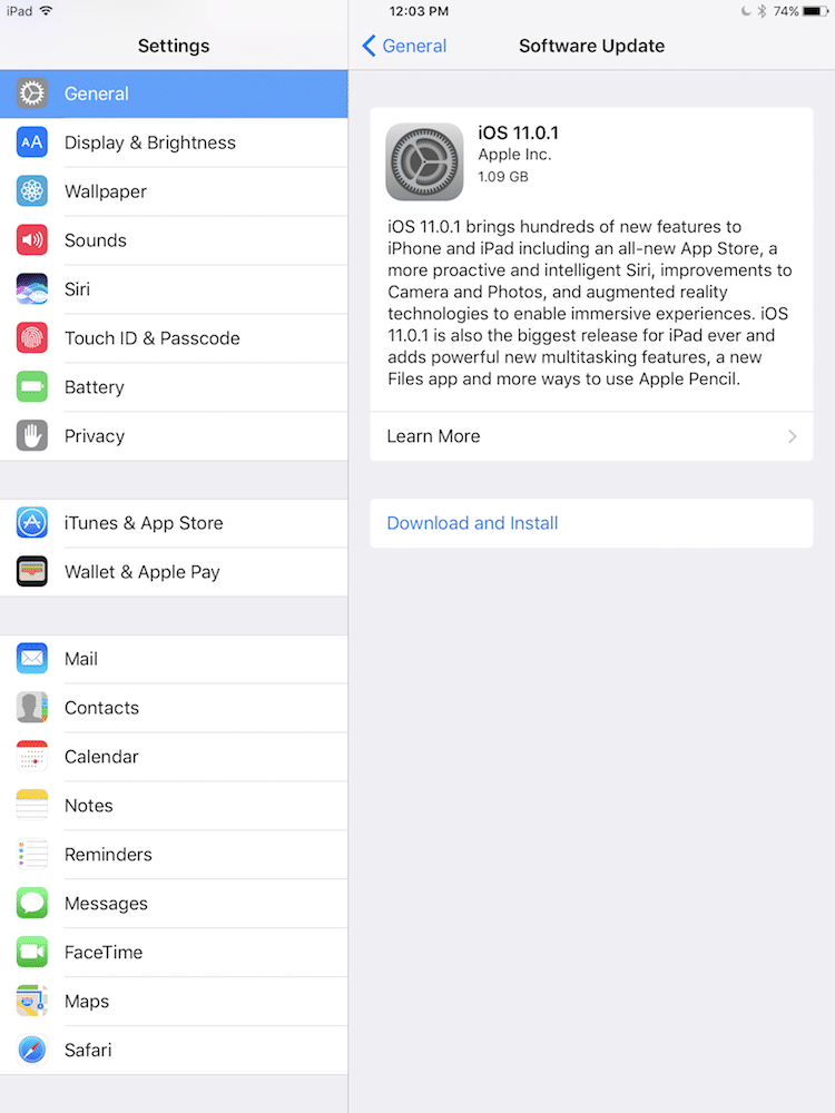 iOS 11.0.1 Update OTA