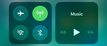 iOS 11 - Wi-Fi and Bluetooth toggles - Off