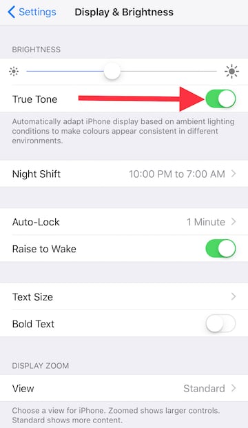 iPhone 8 - True Tone Setting