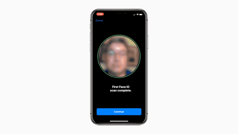 Face ID scan step 2