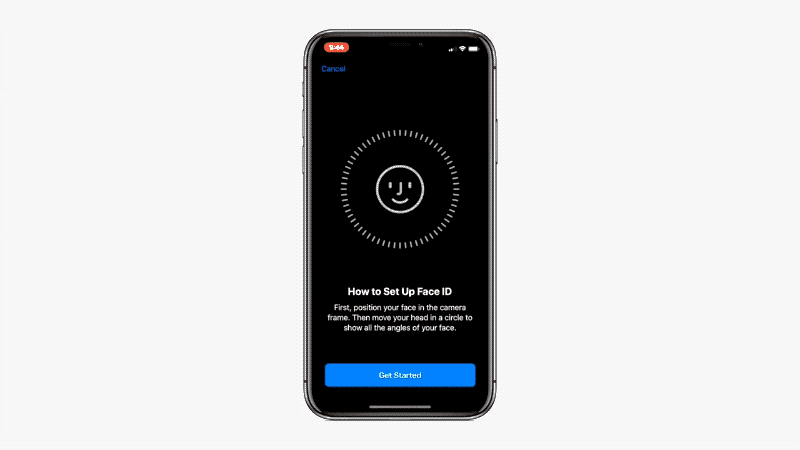Set up Face ID Step 1