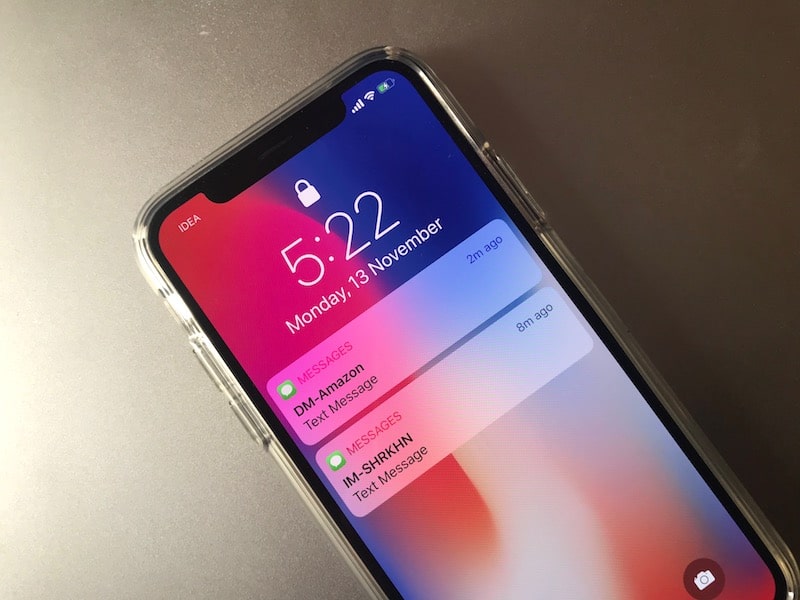 iPhone X Lock screen Notification