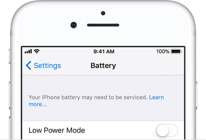 iOS Battery Replacement Notice