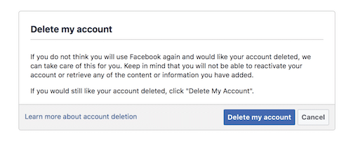 Delete Facebook Account 1