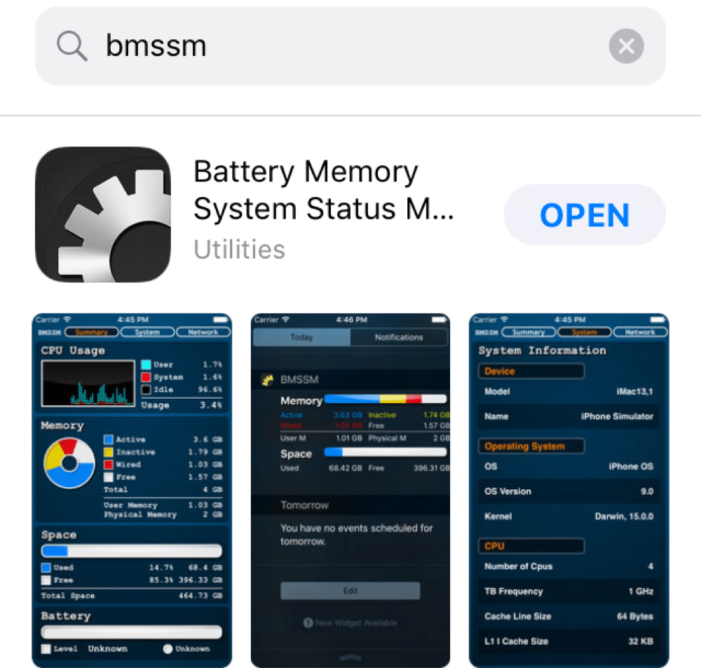 Battery Memory System Status model number