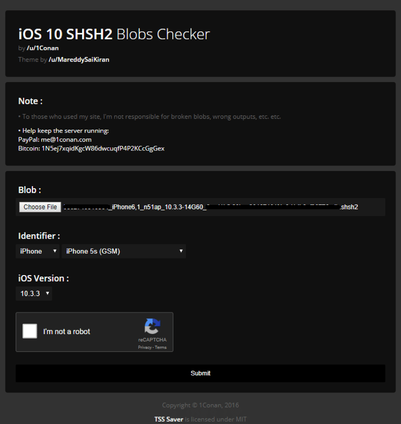 iOS SHSH2 Blob Checker
